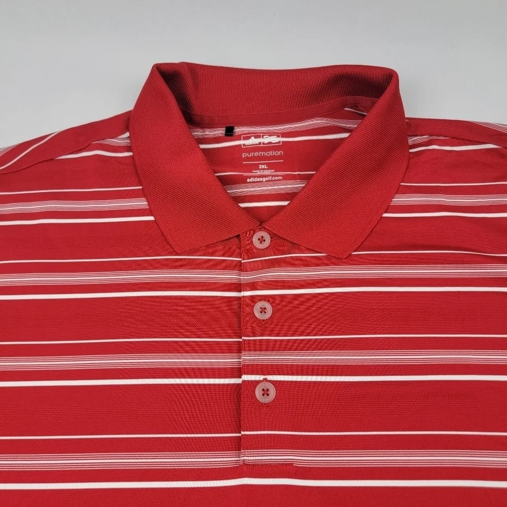 NWOT Adidas Golf puremotion quick dry red and white polo - Picture 4 of 7